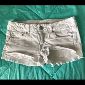 White and Grey Tie-dye AMERICAN EAGLE Jean Shorts